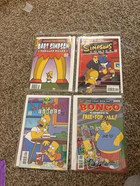 Lot of 4 Bongo Simpsons Comics Bart & Homer Bagged and Boarded 2002-2009